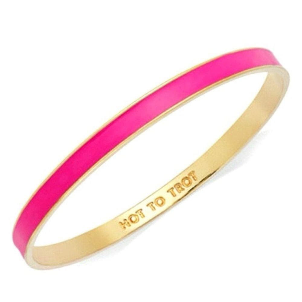 Kate Spade NEW Hot to Trot Idiom Bangle Pink/Gold